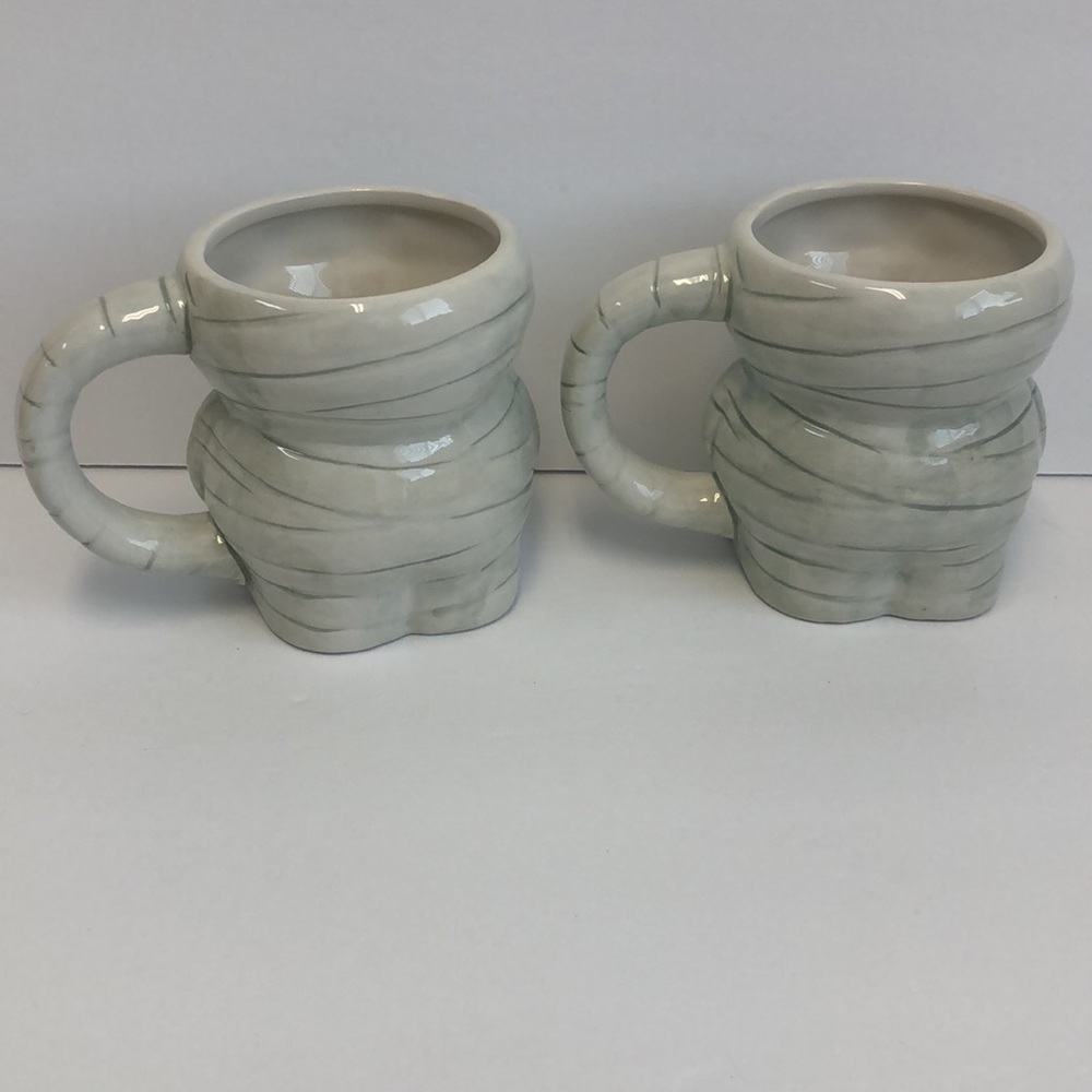 NEW Figural Mummy Mug Set Broom and Co.Set of 2 Halloween Holiday Fall - Picture 2 of 5